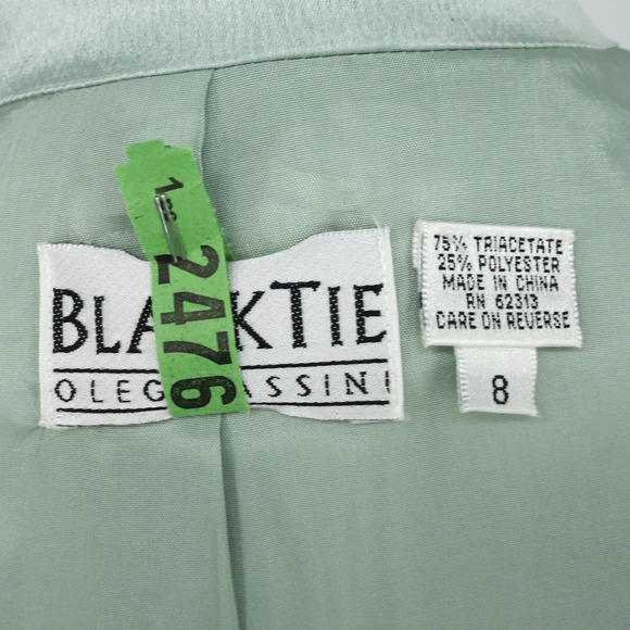 Oleg Cassini Black Tie Dress Suit Womens 8 Green Double Breasted Lined Formal - Picture 3 of 16